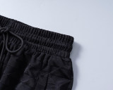Spring Summer Jacquard Short Sleeve T-shirt Shorts Set Black 6549#