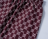 Spring Summer GG Jacquard Logo Short Sleeve Polo Shirt Shorts Set Dark Red 6547#