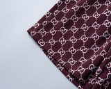 Spring Summer GG Jacquard Logo Short Sleeve Polo Shirt Shorts Set Dark Red 6547#