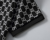 Spring Summer GG Jacquard Logo Short Sleeve Polo Shirt Shorts Set Black 6547#