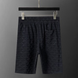 Spring Summer Jacquard Short Sleeve T-shirt Shorts Set Black 6549#