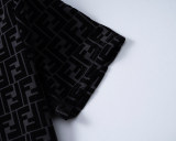 Spring Summer FF Short Sleeve T-shirt Shorts Set Black 6555#