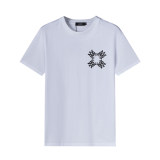 Spring Summer Short Sleeve Cotton T-Shirt White 25029#