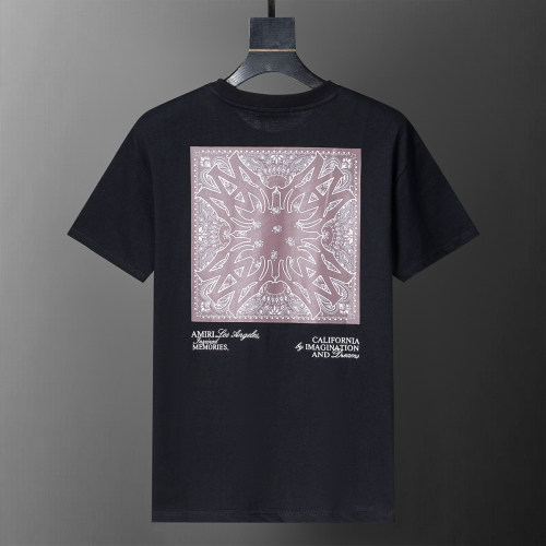 Spring Summer Short Sleeve Cotton T-Shirt Black 25028#