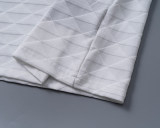 Spring Summer Simple Jacquard Short Sleeve T-Shirt White 25010#