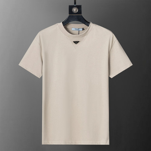 Spring Summer Simple Cotton Short Sleeve T-Shirt Khaki 31062#