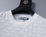 Spring Summer Simple Jacquard Short Sleeve T-Shirt White 25010#