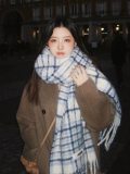 Simple Fringed Wool Scarf 280*40CM