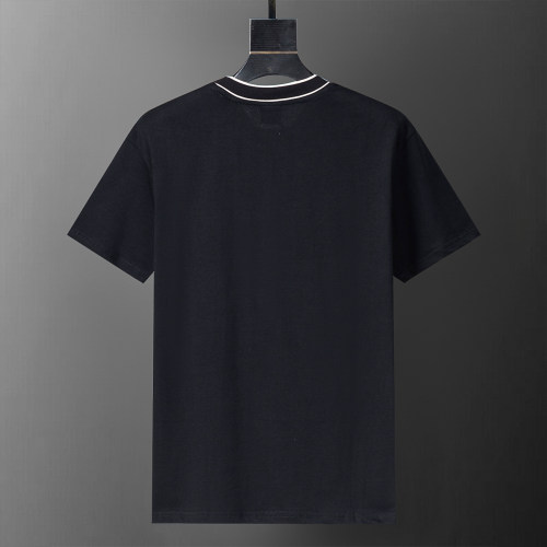 Spring Summer Simple Embroidered Logo Cotton Short Sleeve T-Shirt Black 25037#