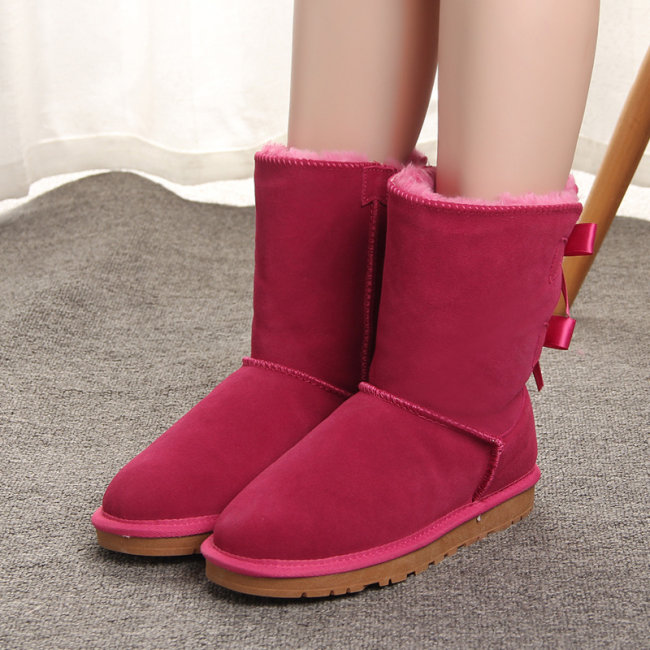 5A Women's Bailey Bow Snow Boots Rose