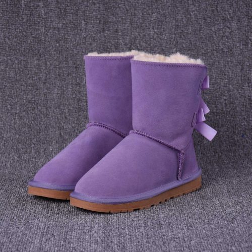 5A Women's Bailey Bow Snow Boots Dark Purple