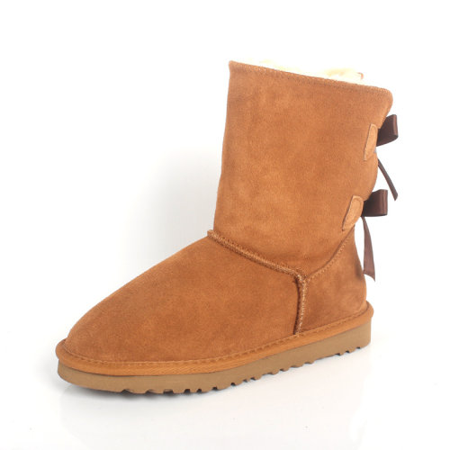 5A Women's Bailey Bow Snow Boots Brown