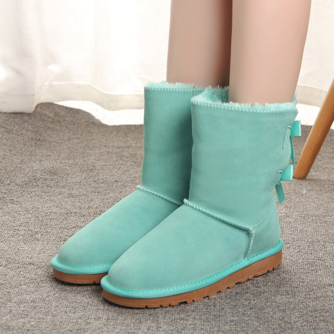 5A Women's Bailey Bow Snow Boots Light Blue