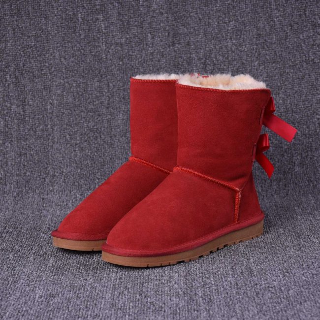 5A Women's Bailey Bow Snow Boots Red
