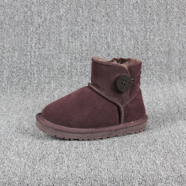 5A Kid Classic Button Mini Boot Dark Brown