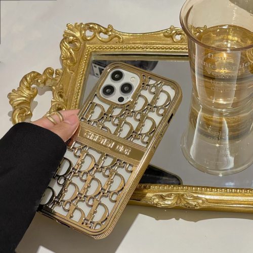 iPhone 12 13 14 15 16 mobile phone cover Grip Anti-drop Hard case gold