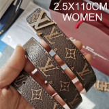 5A Women's Printed Logo Belt Brown