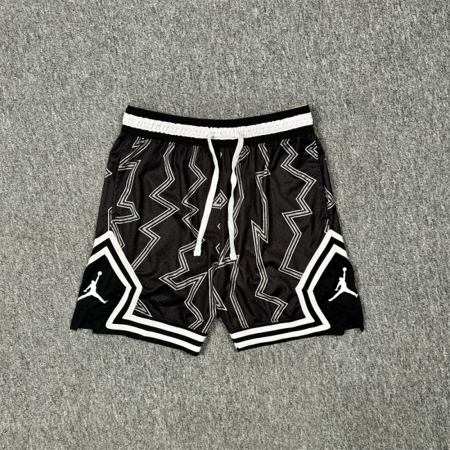 5A Air Jordan Basketball Shorts DH9080-010 – Black White Lightning Pattern