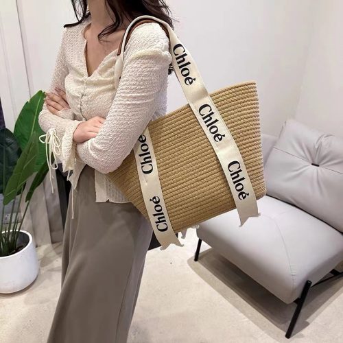 5A Woody Basket Woven Bag Tote Brown