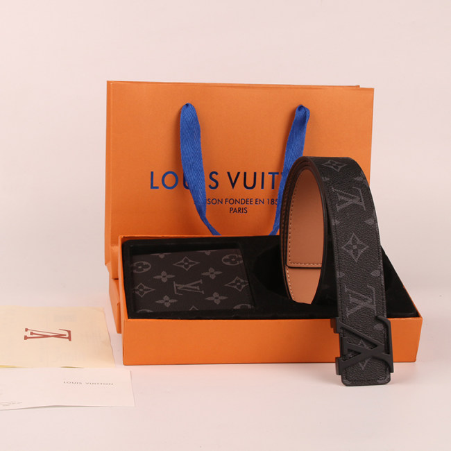 5A Belt and Wallet Gift Box Black