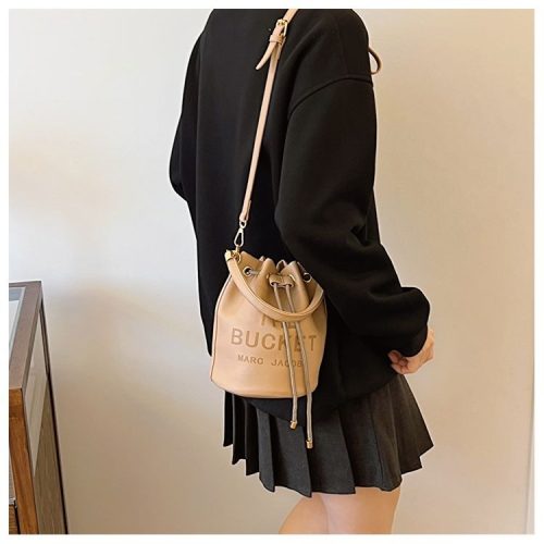 5A The Leather Bucket Bag Khaki