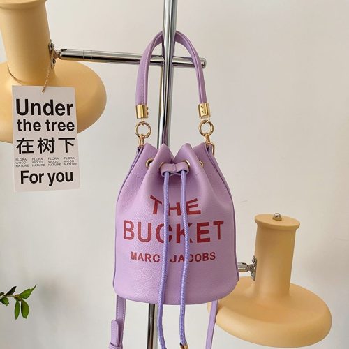 5A The Leather Bucket Bag Purple