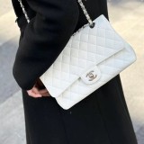 5A Women's Classic Flap CF Shoulder Bag White 25x15cm
