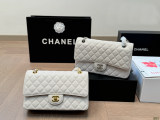 5A Women's Classic Flap CF Shoulder Bag White 25x15cm