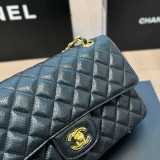 5A Women's Classic Flap CF Shoulder Bag Black 25x15cm