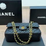 5A Women's Classic Flap CF Shoulder Bag Black 25x15cm
