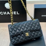5A Women's Classic Flap CF Shoulder Bag Black 25x15cm