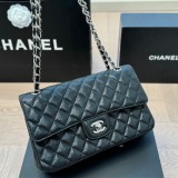 5A Women's Classic Flap CF Shoulder Bag Black 25x15cm