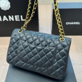 5A Women's Classic Flap CF Shoulder Bag Black 25x15cm