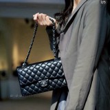 5A Women's Classic Flap CF Shoulder Bag Black 23x13cm