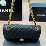 5A Women's Classic Flap CF Shoulder Bag Black 25x15cm