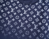 Spring Summer Gradient Color Printed Cotton Short Sleeve T-Shirt Dark Blue 31040#