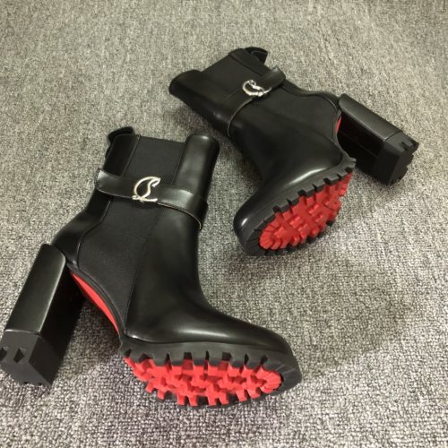 5A Women's Heeled Short Boots Black