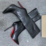 5A Women's Long Heeled Boots Black 8cm