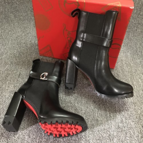 5A Women's Heeled Short Boots Black