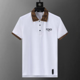 Men's Embroidered Logo Short Sleeve Polo Shirt White 30057