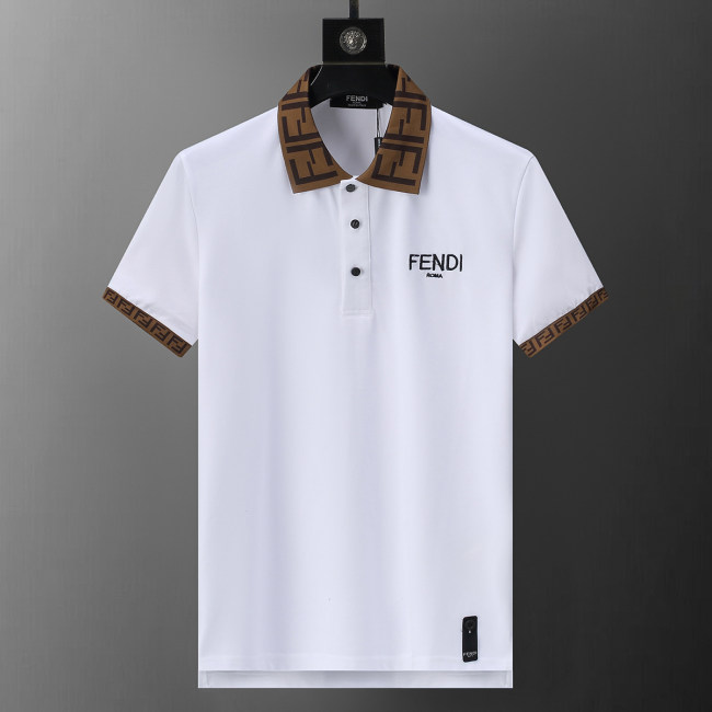Men's Embroidered Logo Short Sleeve Polo Shirt White 30057