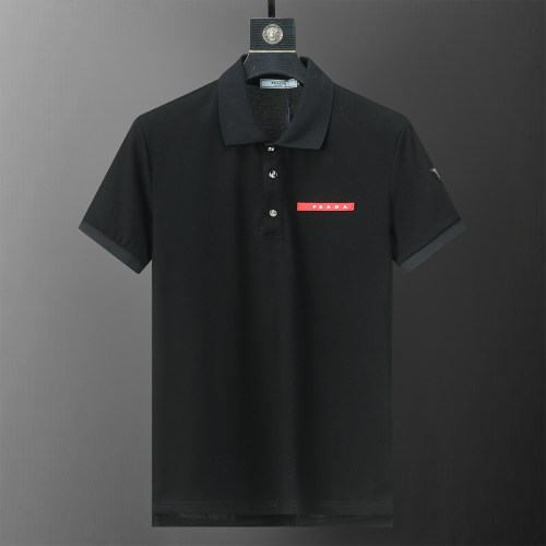 Spring Summer Men's Short Sleeve Polo Shirt Black 30046