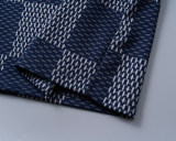 Spring Summer Jacquard Logo Short Sleeve T-Shirt Blue 31092#