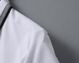 Spring Summer Men's Embroidered Logo Short Sleeve Polo Shirt White 30079#