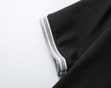 Spring Summer Men's Embroidered Logo Short Sleeve Polo Shirt Black 30079#