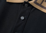 Men's Embroidered Logo Short Sleeve Polo Shirt Black 30057