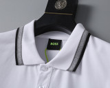 Spring Summer Men's Embroidered Logo Short Sleeve Polo Shirt White 30079#