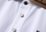 Men's Embroidered Logo Short Sleeve Polo Shirt White 30057