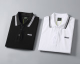Spring Summer Men's Embroidered Logo Short Sleeve Polo Shirt Black 30079#