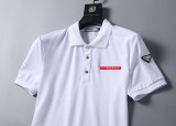 Spring Summer Men's Short Sleeve Polo Shirt White 30046
